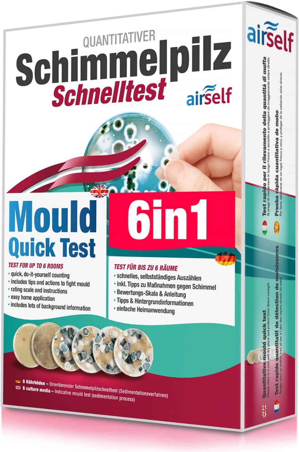 Schimmeltest für zu Hause - Schimmelpilz Test für bis zu 6 Räume