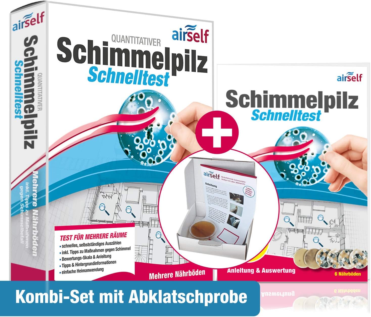 2in1 Schimmeltest Abklatsch (Schnelltest + Laboranalyse)